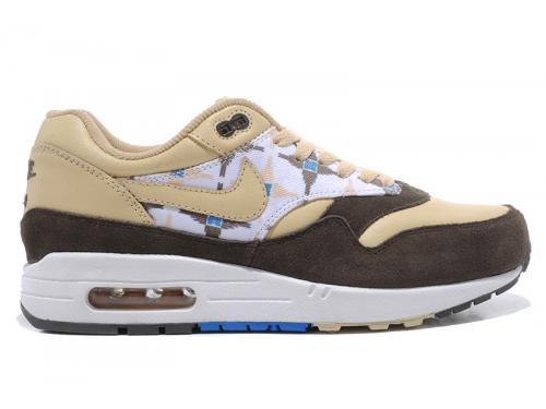 Nike Air Max 1 Mens Cream Brown White Outlet Store